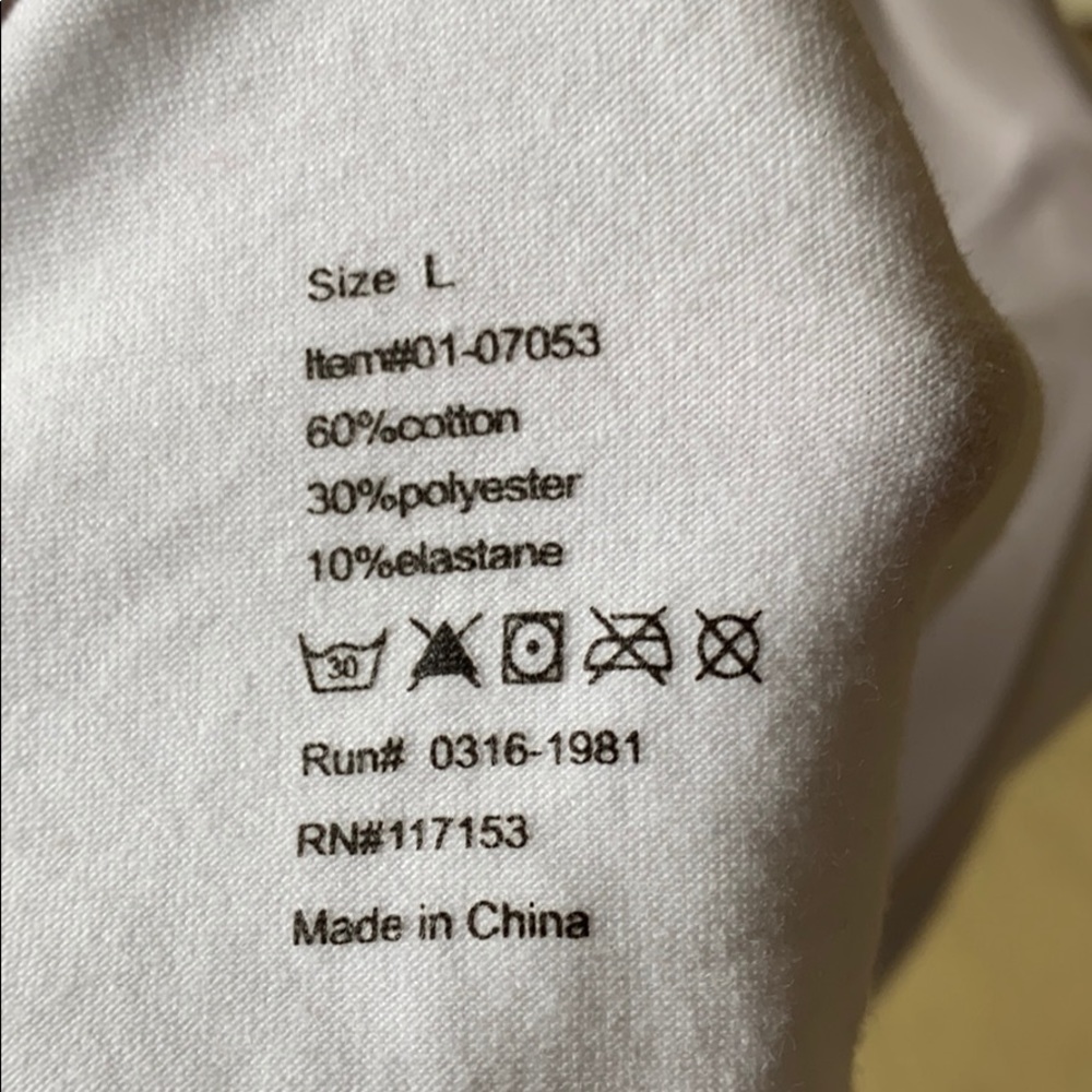 Cropped long sleeved white  cotton top shirt crop - Picture 6 of 8